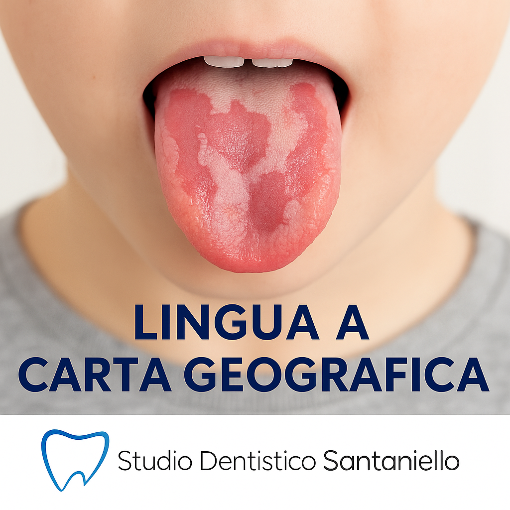 Bambino con lingua a carta geografica – Studio Dentistico Santaniello Roma Quadraro